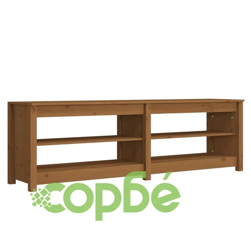 Пейка за обувки меденокафява 160x36,5x50 см борово дърво масив ➤ топ цена ➤ sorbe.bg