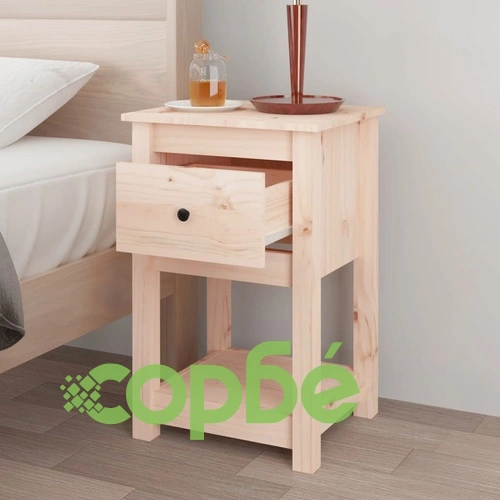 Нощно шкафче, 40x35x61,5 см, борово дърво масив ➤ топ цена ➤ sorbe.bg