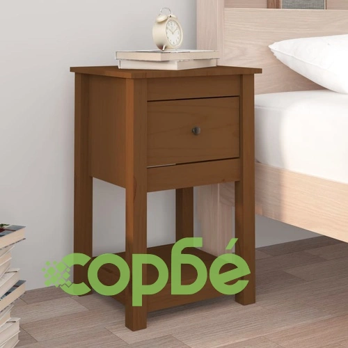 Нощни шкафчета, 2 бр, меденокафяви, 40x35x61,5 см, бор масив ➤ топ цена ➤ sorbe.bg