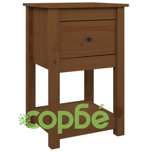 Нощни шкафчета, 2 бр, меденокафяви, 40x35x61,5 см, бор масив ➤ топ цена ➤ sorbe.bg