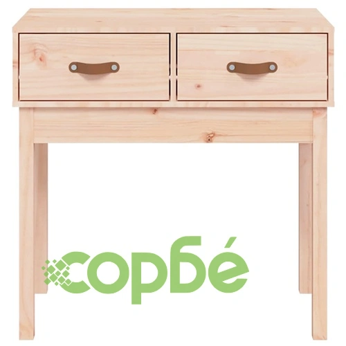 Конзолна маса, 76,5x40x75 см, борово дърво масив ➤ топ цена ➤ sorbe.bg