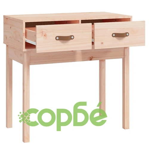 Конзолна маса, 76,5x40x75 см, борово дърво масив ➤ топ цена ➤ sorbe.bg