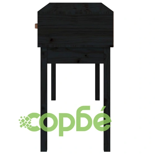 Конзолна маса черно 114x40x75 см борово дърво масив ➤ топ цена ➤ sorbe.bg