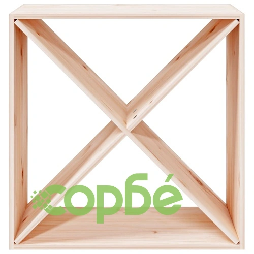 Шкаф за вино, 62x25x62 см, борово дърво масив ➤ топ цена ➤ sorbe.bg