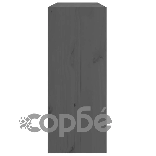Шкаф за вино, сив, 62x25x62 см, борово дърво масив ➤ топ цена ➤ sorbe.bg