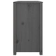Страничен шкаф сив 100x40x72 см борово дърво масив