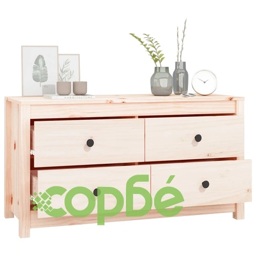 Страничен шкаф, 100x40x54 см, борово дърво масив ➤ топ цена ➤ sorbe.bg