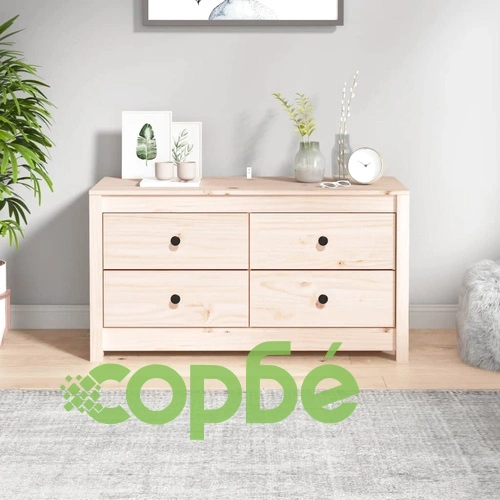 Страничен шкаф, 100x40x54 см, борово дърво масив ➤ топ цена ➤ sorbe.bg