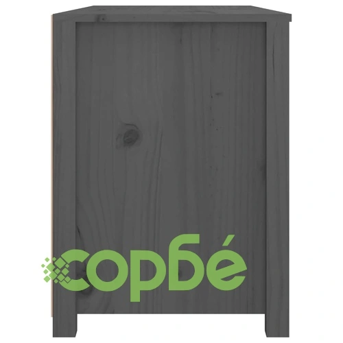 Страничен шкаф сив 100x40x54 см борово дърво масив ➤ топ цена ➤ sorbe.bg