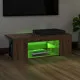 ТВ шкаф с LED осветление, кафяв дъб, 90x39x30 см