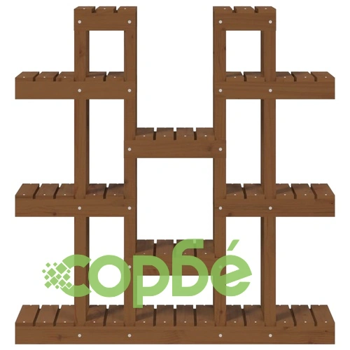 Поставка за цветя, меденокафява, 104,5x25x109,5 см, бор масив ➤ топ цена ➤ sorbe.bg