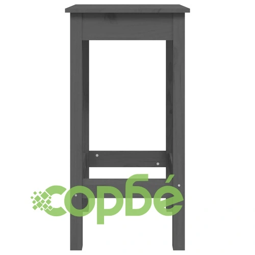 Бар столове 2 бр сиво 40x40x78 см борово дърво масив ➤ топ цена ➤ sorbe.bg