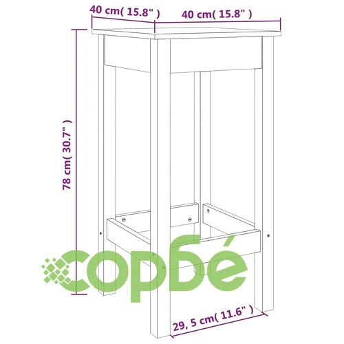 Бар столове 2 бр меденокафяв 40x40x78 см борово дърво масив ➤ топ цена ➤ sorbe.bg