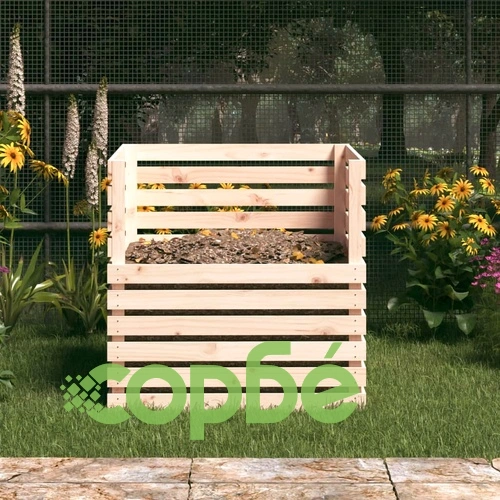 Компостер 80x80x78 см борово дърво масив ➤ топ цена ➤ sorbe.bg