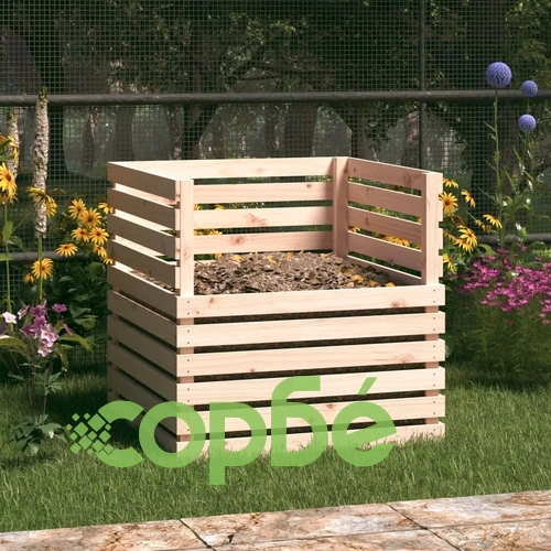 Компостер 80x80x78 см борово дърво масив ➤ топ цена ➤ sorbe.bg