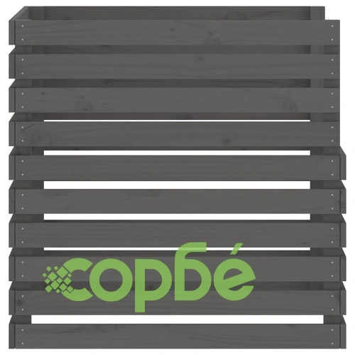 Компостер, сив, 80x80x78 см, борово дърво масив ➤ топ цена ➤ sorbe.bg