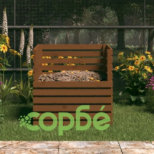 Компостер, меденокафяв, 80x80x78 см, борово дърво масив ➤ топ цена ➤ sorbe.bg