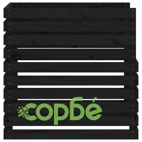 Компостер, черен, 80x80x78 см, борово дърво масив ➤ топ цена ➤ sorbe.bg