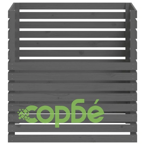 Компостер, сив, 100x100x102 см, борово дърво масив ➤ топ цена ➤ sorbe.bg