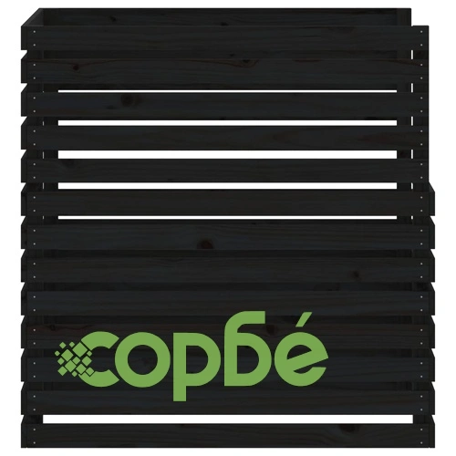 Компостер, черен, 100x100x102 см, борово дърво масив ➤ топ цена ➤ sorbe.bg