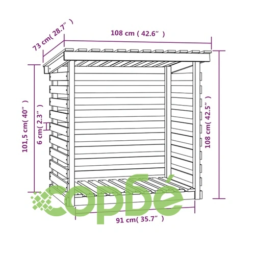 Поставка за дърва за огрев бяла 108x73x108 см масивно дърво бор ➤ топ цена ➤ sorbe.bg