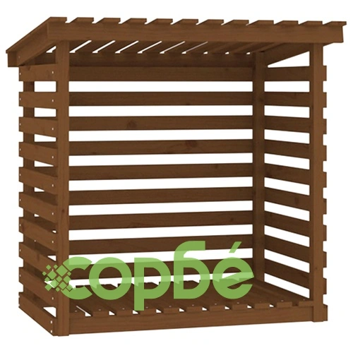 Поставка за дърва за огрев, сива, 108x73x108 см, бор масив ➤ топ цена ➤ sorbe.bg