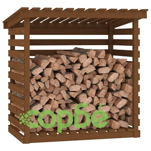 Поставка за дърва за огрев, сива, 108x73x108 см, бор масив ➤ топ цена ➤ sorbe.bg