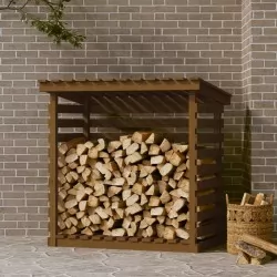 Поставка за дърва за огрев, сива, 108x73x108 см, бор масив