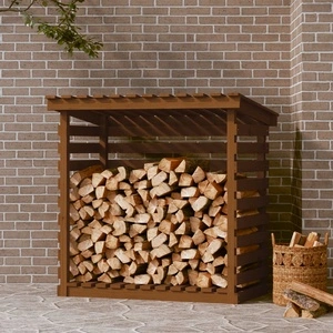 Поставка за дърва за огрев, сива, 108x73x108 см, бор масив