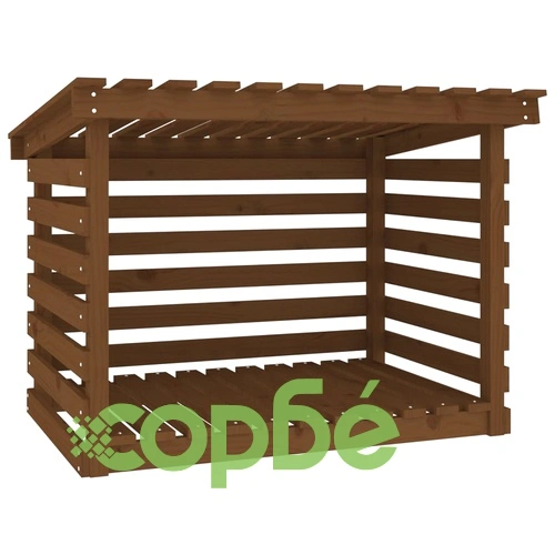 Поставка за дърва за огрев меденокафява 108x73x79 см бор масив ➤ топ цена ➤ sorbe.bg