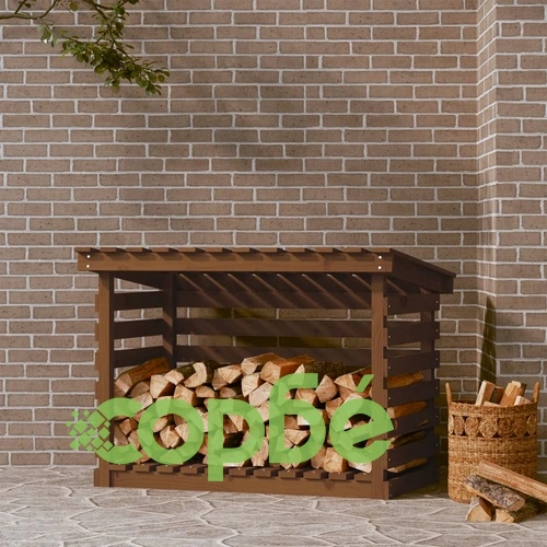 Поставка за дърва за огрев меденокафява 108x73x79 см бор масив ➤ топ цена ➤ sorbe.bg