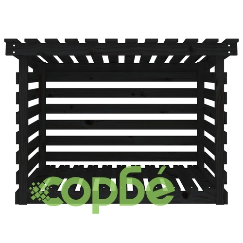 Поставка за дърва за огрев черна 108x73x79 см масивно дърво бор ➤ топ цена ➤ sorbe.bg