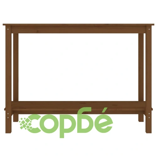 Конзолна маса, меденокафява, 110x40x80 см, борово дърво масив ➤ топ цена ➤ sorbe.bg