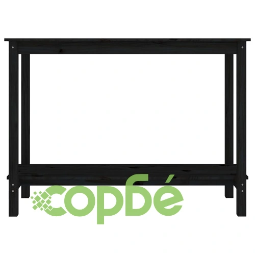 Конзолна маса черно 110x40x80 см борово дърво масив ➤ топ цена ➤ sorbe.bg