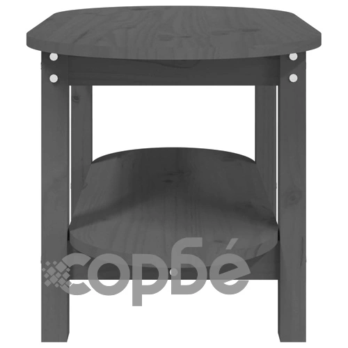 Кафе маса, сива, 80x45x45 см, борово дърво масив ➤ топ цена ➤ sorbe.bg