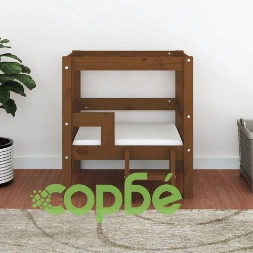 Кучешко легло, меденокафяво, 55,5x53,5x60 см, бор масив ➤ топ цена ➤ sorbe.bg