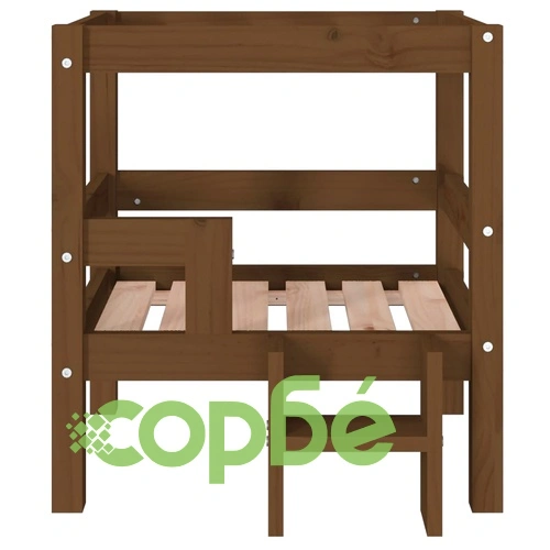 Кучешко легло, меденокафяво, 55,5x53,5x60 см, бор масив ➤ топ цена ➤ sorbe.bg