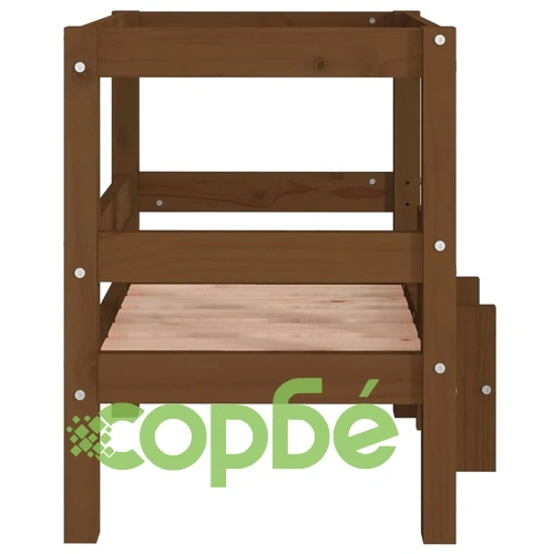 Кучешко легло, меденокафяво, 55,5x53,5x60 см, бор масив ➤ топ цена ➤ sorbe.bg