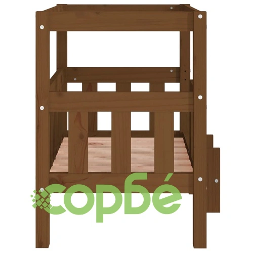 Кучешко легло, меденокафяво, 65,5x50,5x70 см, бор масив ➤ топ цена ➤ sorbe.bg