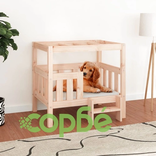 Кучешко легло, 75,5x63,5x70 см, борова дървесина масив ➤ топ цена ➤ sorbe.bg