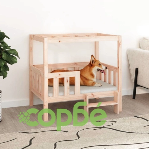 Кучешко легло, 95,5x73,5x90 см, борова дървесина масив ➤ топ цена ➤ sorbe.bg