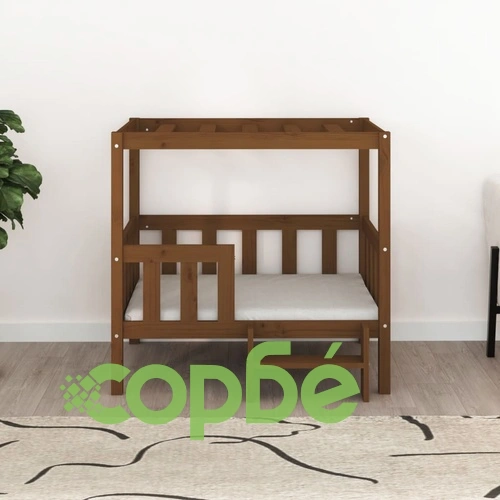 Кучешко легло, меденокафяво, 95,5x73,5x90 см, бор масив ➤ топ цена ➤ sorbe.bg