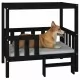 Кучешко легло, черно, 95,5x73,5x90 см, борова дървесина масив
