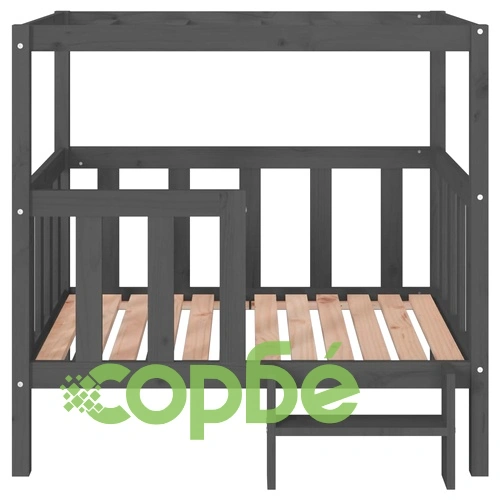 Кучешко легло, Сиво, 105,5x83,5x100 см, борова дървесина масив ➤ топ цена ➤ sorbe.bg