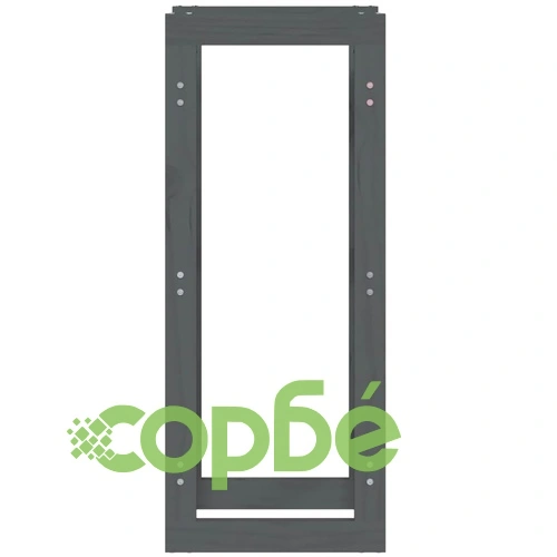 Поставка за дърва за огрев сива 41x25x100 см масивно дърво бор ➤ топ цена ➤ sorbe.bg