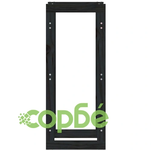 Поставка за дърва за огрев черна 41x25x100 см масивно дърво бор ➤ топ цена ➤ sorbe.bg