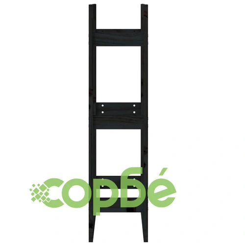 Поставка за дърва за огрев черна 41x25x100 см масивно дърво бор ➤ топ цена ➤ sorbe.bg