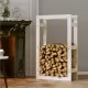 Поставка за дърва за огрев бяла 60x25x100 см масивно дърво бор