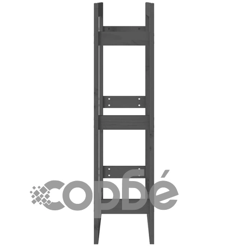 Поставка за дърва за огрев сива 60x25x100 см масивно дърво бор ➤ топ цена ➤ sorbe.bg