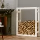 Поставка за дърва за огрев бяла 80x25x100 см масивно дърво бор